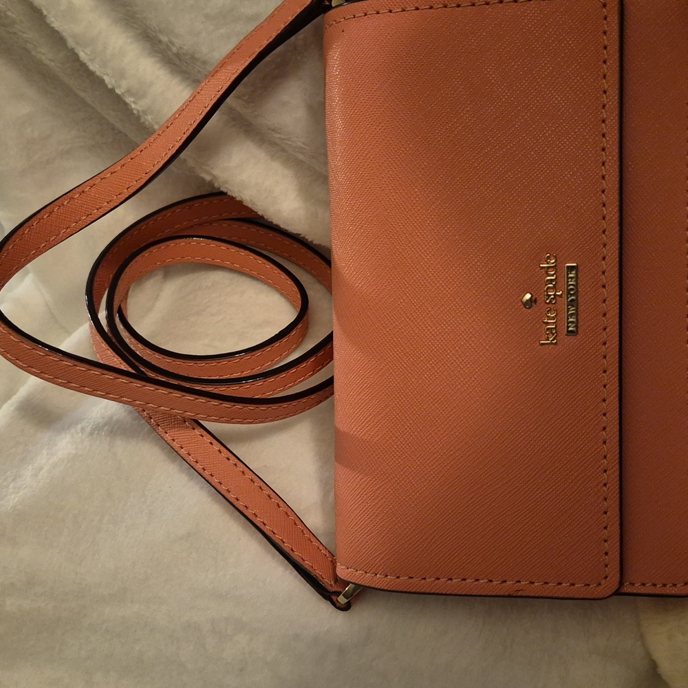 NWoT 💥 KATE SPADE 💥 PERRY CROSSBODY "WALLET on a STRING" 💝Bright Pink LEATHER